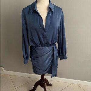 Zara Blue Satin Mini Dress